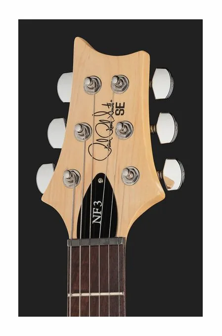 PRS SE NF3 Pearl White RW, corpo e verniciatura in primo piano