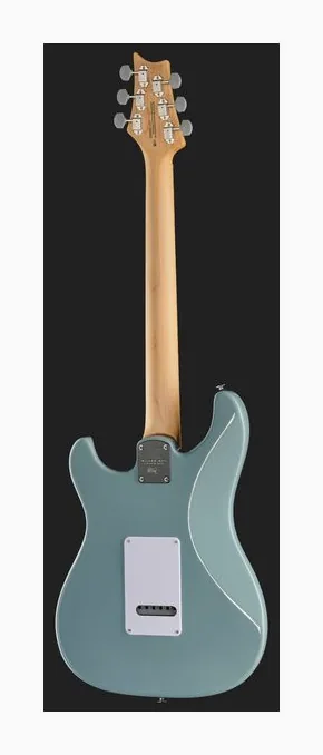 PRS SE Silver Sky Stone Blue Maple, paletta con meccaniche e logo