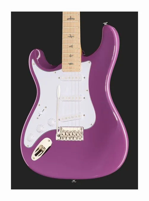 PRS SE Silver Sky Summit Purple LH, paletta con meccaniche e logo