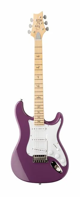 PRS SE Silver Sky Summit Purple fotografato frontalmente