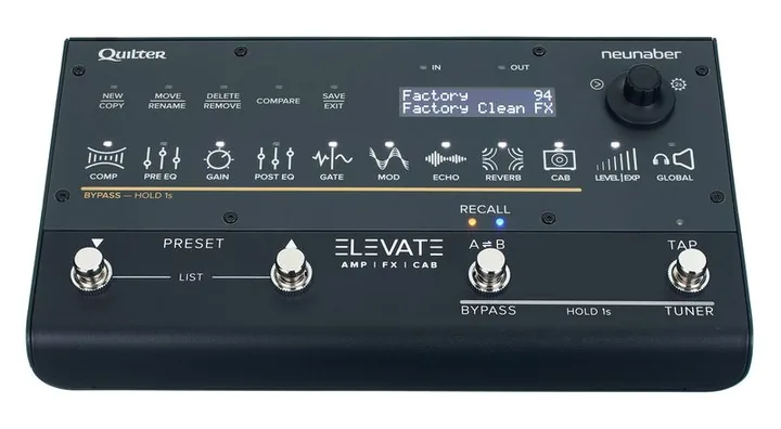 Quilter Elevate, pannello dei controlli in primo piano