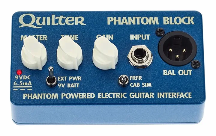 Quilter Phantom Block Pre Amp/Cab Sim, pannello dei controlli in primo piano