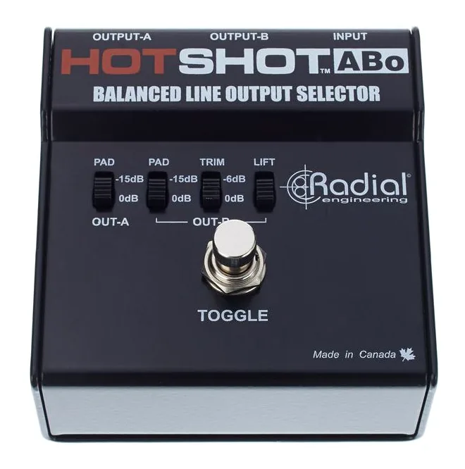 Radial Engineering HotShot ABO, grafica del pannello superiore