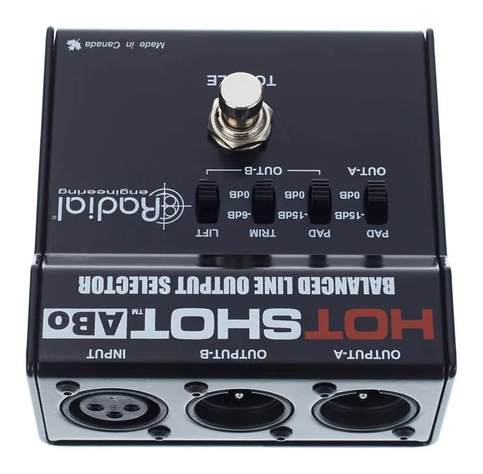 Radial Engineering HotShot ABO, ingressi e uscite laterali