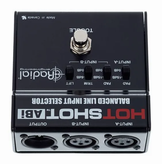 Radial Engineering HotShot ABI, connettori sul retro dell'unita