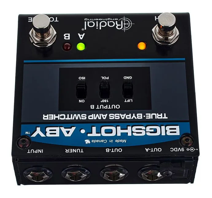 Radial Engineering Tonebone Bigshot ABY/Y MKII, manopole viste dall'alto
