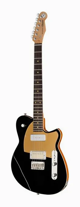 Reverend Charger H90 Midnight Black in primo piano frontale