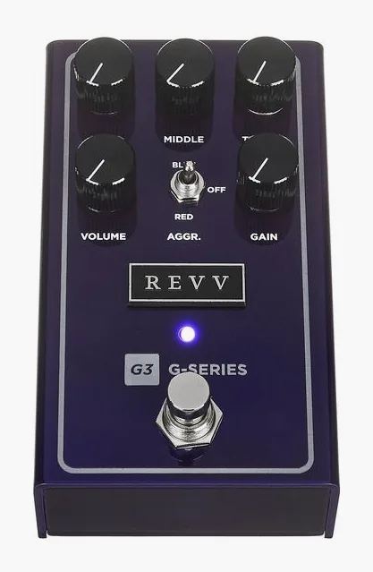 Revv G3 V2 Distortion, manopole viste dall'alto