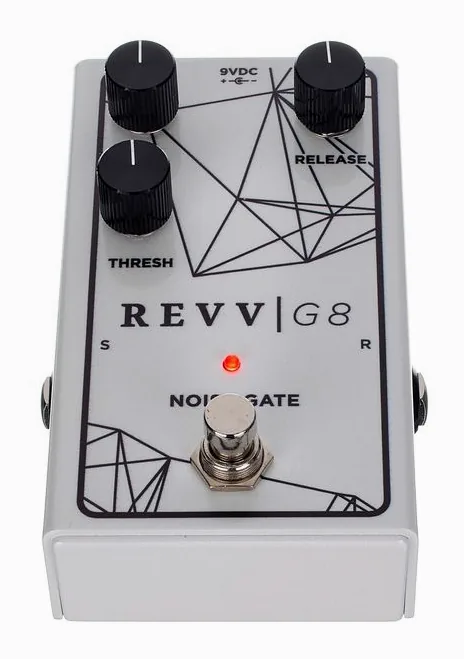 Revv G8 Noise Gate White Pearl LTD, manopole viste dall'alto