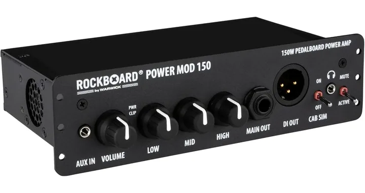 Rockboard Power MOD 150 Pedalboard, logo e finiture del pannello frontale