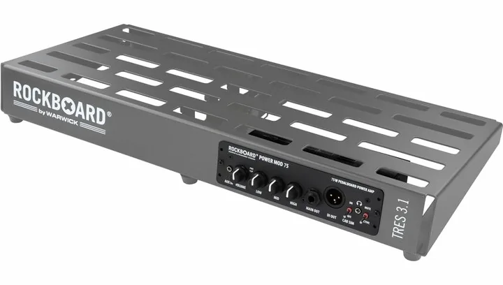 Rockboard Power MOD 75 Pedalboard, logo e finiture del pannello frontale