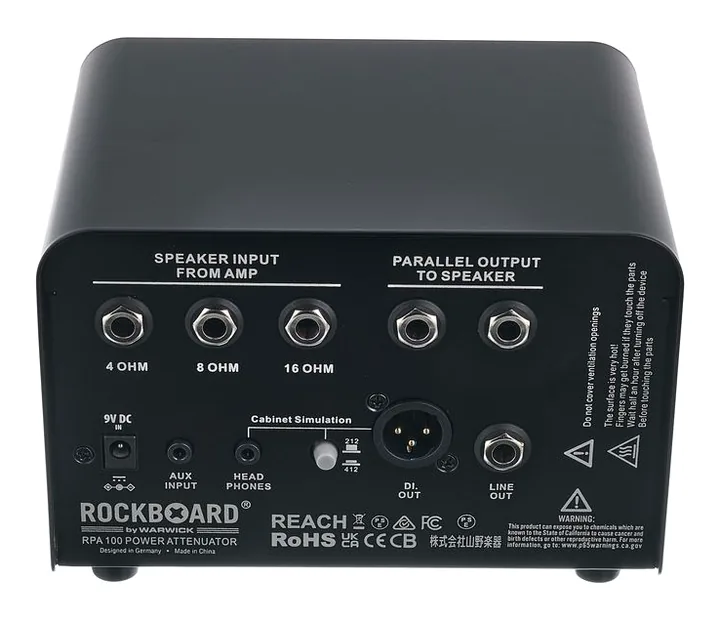 Rockboard RPA 100 Power Attenuator, logo e finiture del pannello frontale
