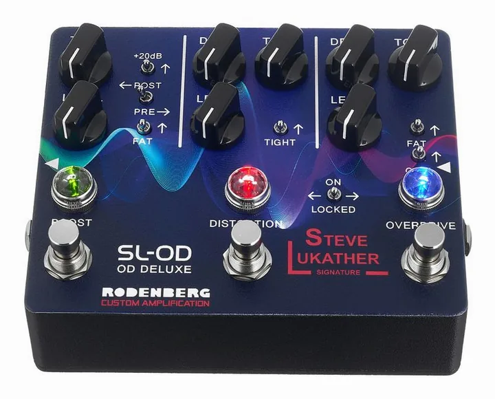 Rodenberg SL-OD Deluxe OD/Dist/Boost, ingressi e uscite laterali