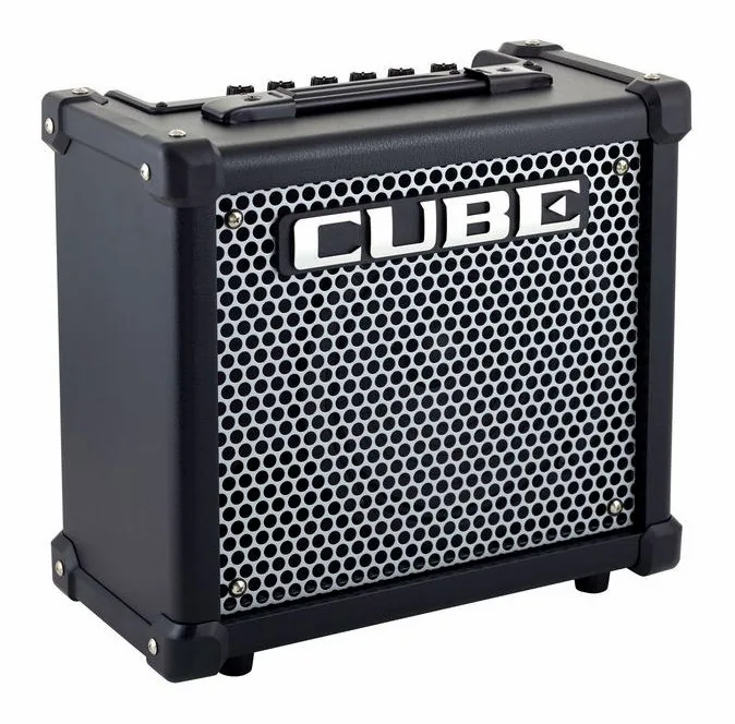 Roland Cube-10GX, retro con le prese di collegamento