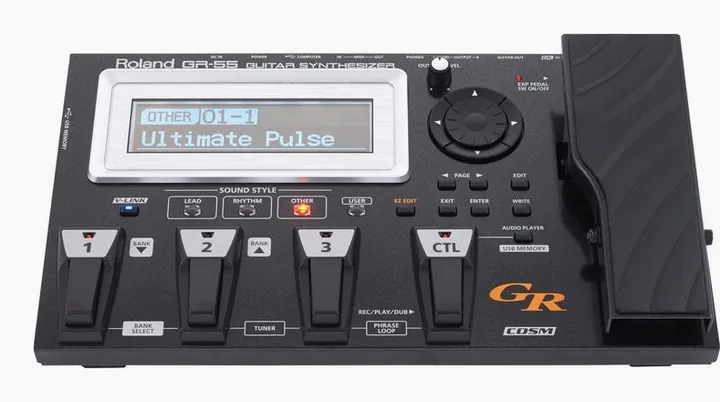 Roland GR-55S Black, ingressi e uscite laterali