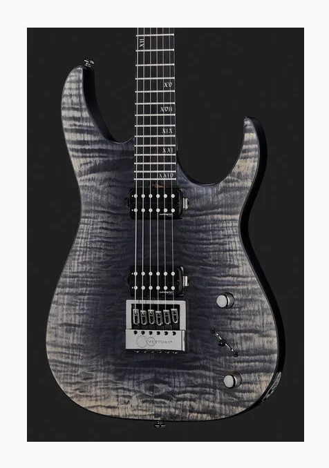 Schecter Banshee Mach-6 Evertune FOB, paletta con meccaniche e logo