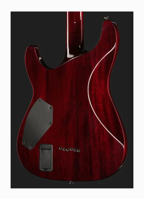 Schecter C-1 Hellraiser BCH, corpo e verniciatura in primo piano