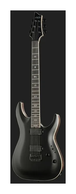 Schecter C-1 SLS Evil Twin Satin Black, paletta con meccaniche e logo