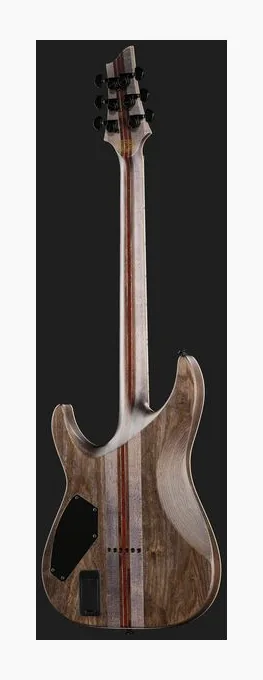 Schecter C-1 SLS Evil Twin Satin Black, corpo e verniciatura in primo piano