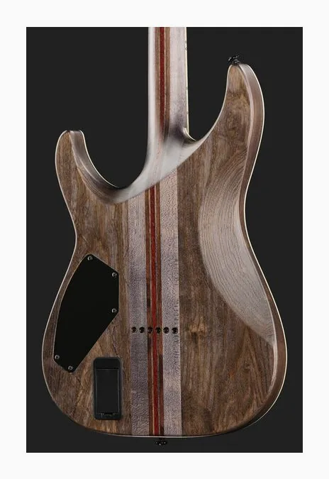 Schecter C-1 SLS Evil Twin Satin Black, corpo e verniciatura in primo piano