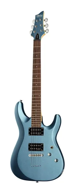 Schecter C-6 Deluxe SMLB inquadrato di fronte su sfondo neutro