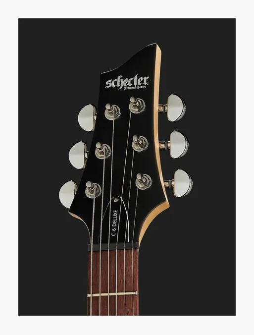 Schecter C-6 Deluxe SBK, corpo e verniciatura in primo piano