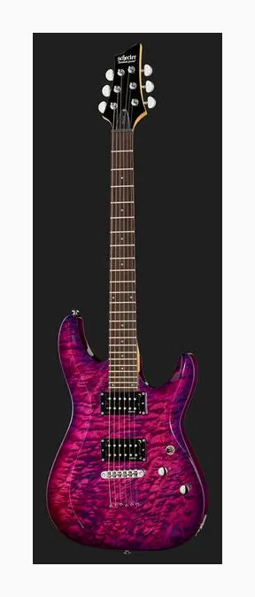 Schecter C-6 Plus EM, paletta con meccaniche e logo