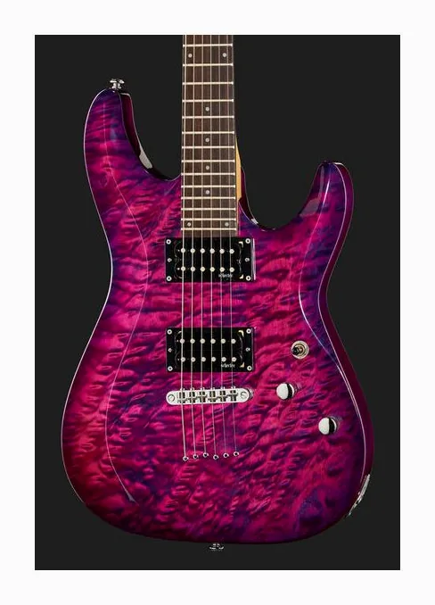 Schecter C-6 Plus EM, manico e tastiera visti di lato