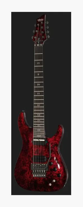 Schecter C-7 FR S Apocalypse Red Reign, corpo e verniciatura in primo piano