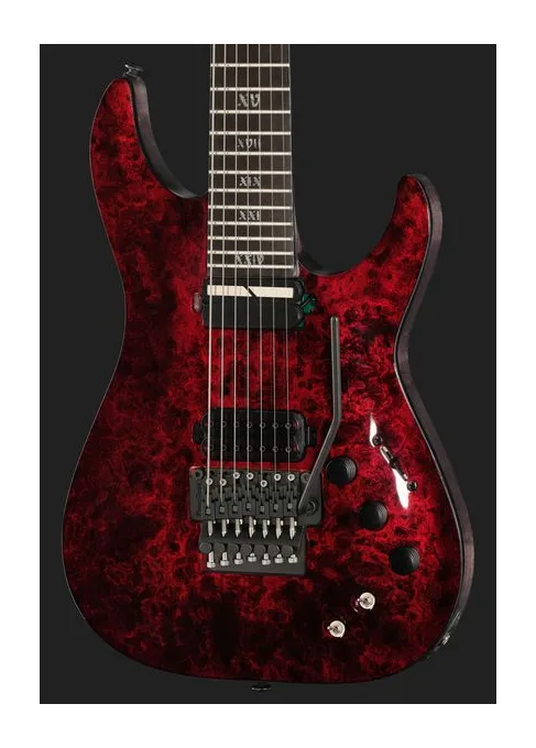 Schecter C-7 FR S Apocalypse Red Reign, manico e tastiera visti di lato