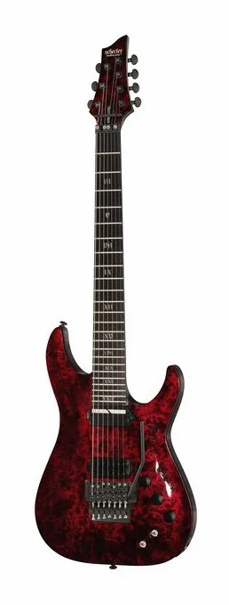 Schecter C-7 FR S Apocalypse Red Reign in primo piano frontale