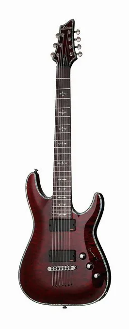 Schecter C-7 Hellraiser BCH in primo piano frontale