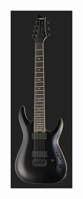 Schecter C-7 SLS Evil Twin SBK, manico e tastiera visti di lato