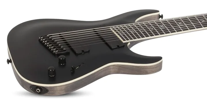 Schecter C-8 MS SLS Elite Evil Twin SBK, selettore pickup e jack di uscita
