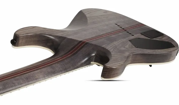 Schecter C-8 MS SLS Elite Evil Twin SBK, curve del body viste dall'alto