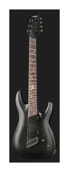 Schecter Damien 7 Multiscale SB, corpo e verniciatura in primo piano