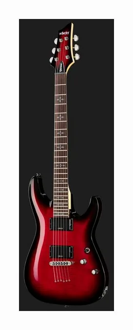 Schecter Demon-6 Crimson Red Burst, pickup e manopole dei controlli