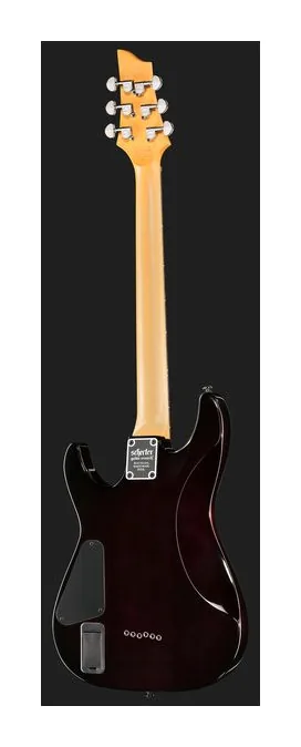 Schecter Demon-6 Crimson Red Burst, profilo laterale del corpo