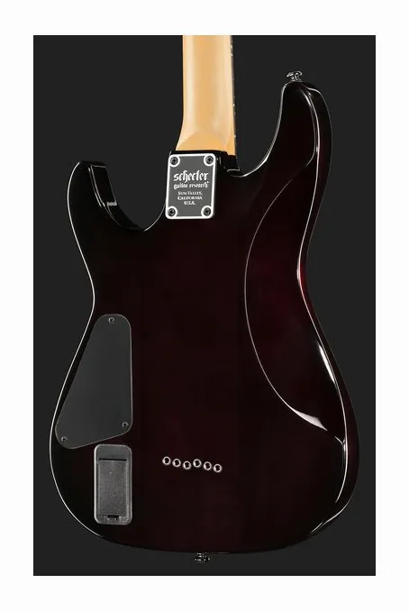 Schecter Demon-6 Crimson Red Burst, vista posteriore del corpo