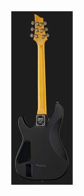 Schecter Demon-6 Satin Black, corpo e verniciatura in primo piano