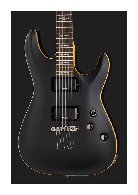 Schecter Demon-6 Satin Black, profilo laterale del corpo