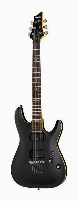 Schecter Demon-6 Satin Black visto di fronte