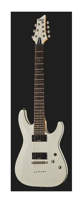 Schecter Demon 7 Vintage White, curve del body viste dall'alto