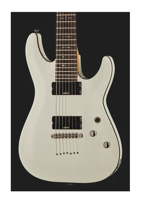 Schecter Demon 7 Vintage White, selettore pickup e jack di uscita