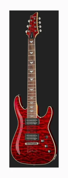 Schecter Diamond Omen 7 Extreme BCH, curve del body viste dall'alto