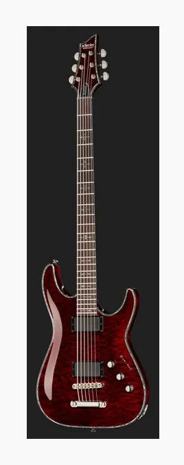 Schecter Hellraiser C-VI BCH, curve del body viste dall'alto