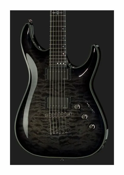 Schecter Hellraiser Hybrid C-1 TBB, corpo e verniciatura in primo piano