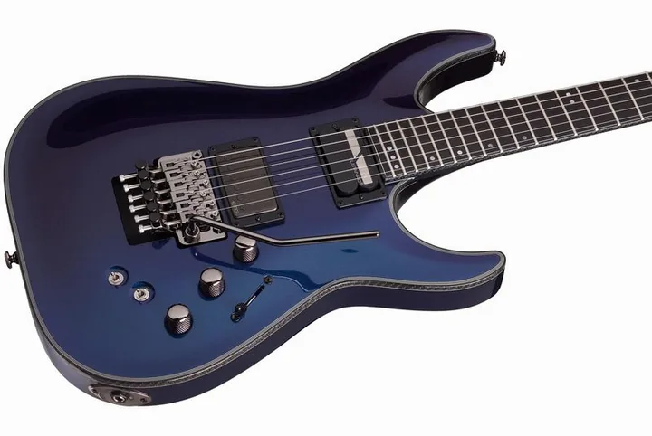 Schecter Hellraiser Hybrid C-1 UV, corpo e verniciatura in primo piano