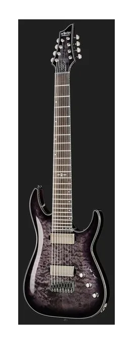 Schecter Hellraiser Hybrid C-8 TBB, pickup e manopole dei controlli