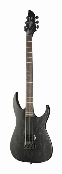 Schecter Keith Merrow KM-6 MK-III EX inquadrato di fronte su sfondo neutro